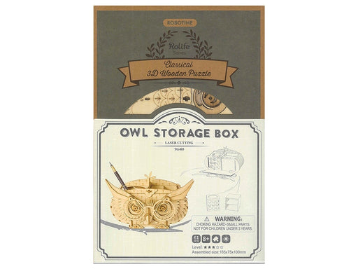 Owl Storage Box 3D Kit: 3D Wooden Puzzle - Boxful Events