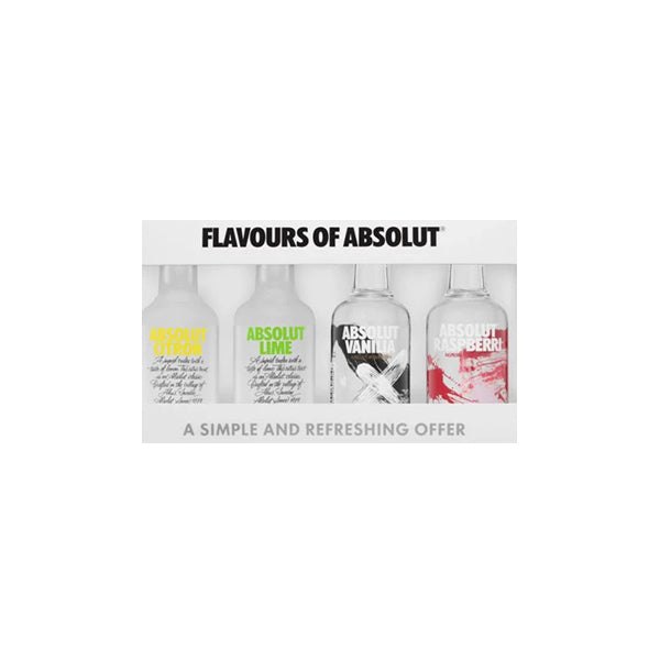 Absolut Vodka Flavours Miniatures Gift Pack (4x50ml) - Boxful Events