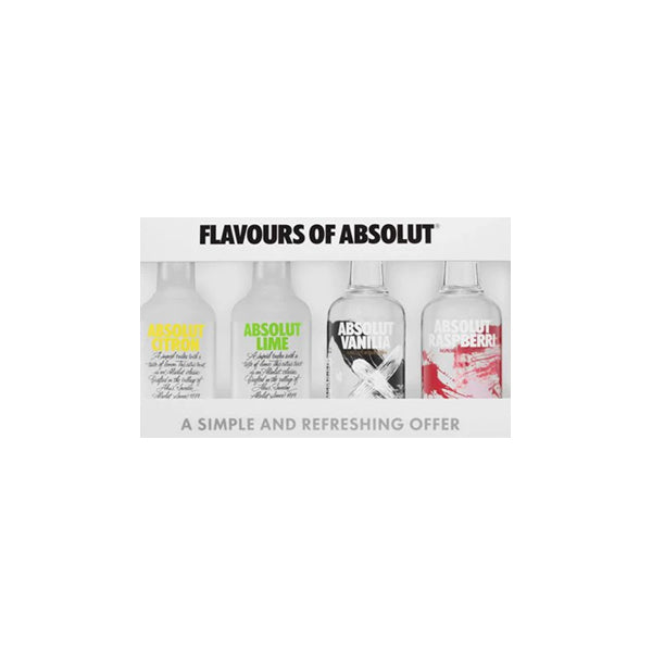 Absolut Vodka Flavours Miniatures Gift Pack (4x50ml) - Boxful Events