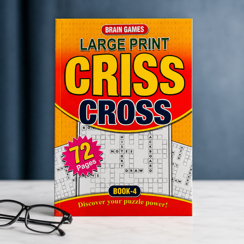 Large Print Criss Cross Puzzle Book | A4, 72 Pages