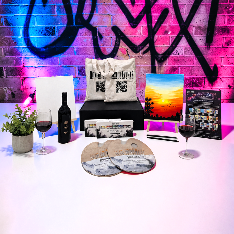 Paint & Sip at Home With Wine | For 2 People | Free Shipping