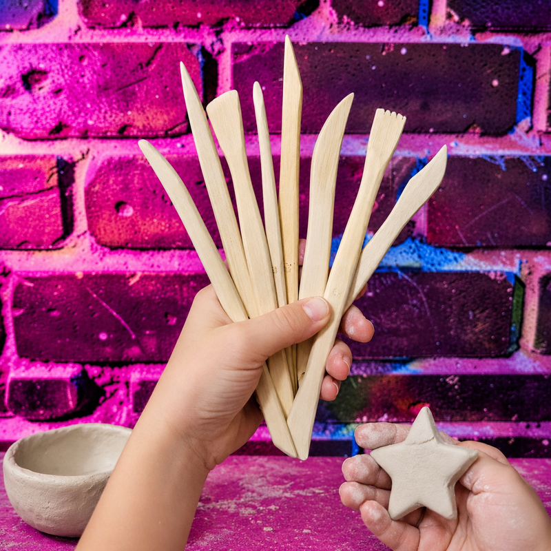 Kids Pottery Tool Set – Wooden Clay Tools