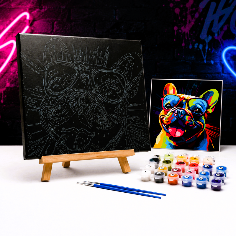 Paint By Numbers Kit | Black Canvas