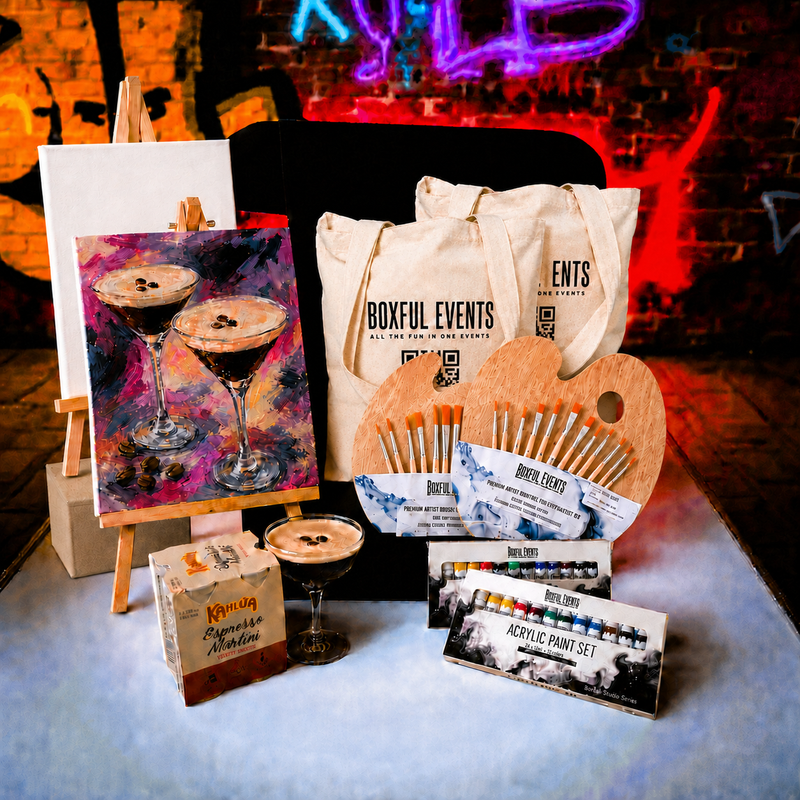 Paint & Sip At Home with Espresso Martinis | For 2 People | Free Shipping