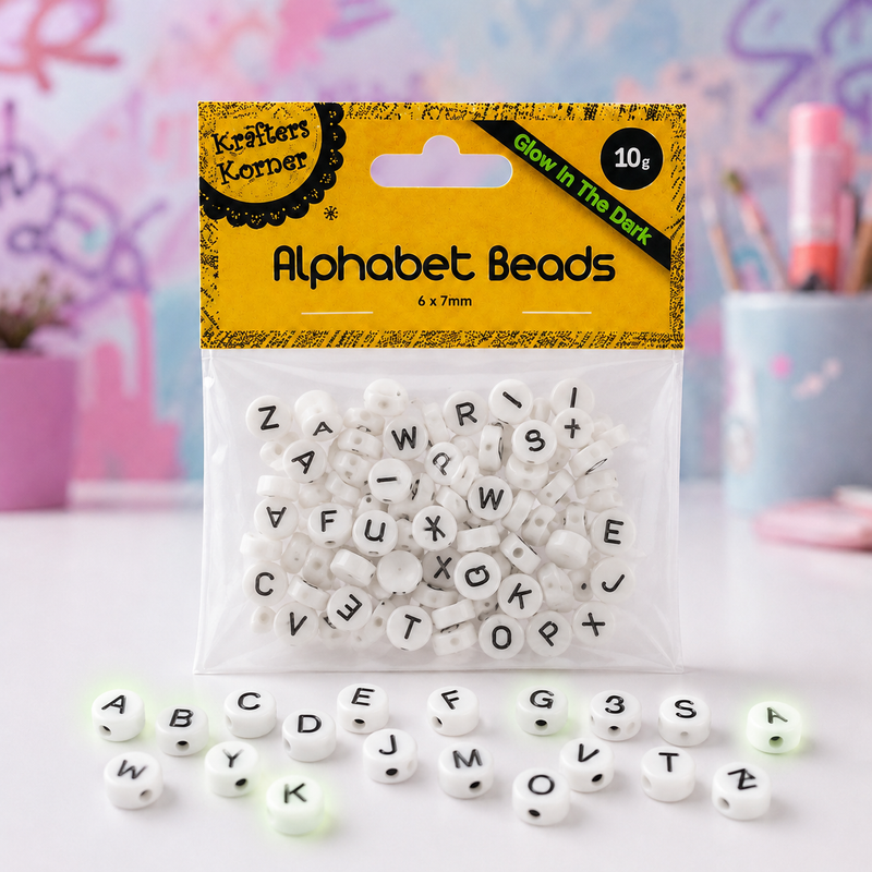 Glow in the Dark Alphabet Beads