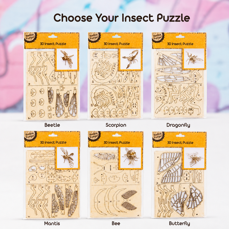 Wooden 3D Insect Puzzle Kit