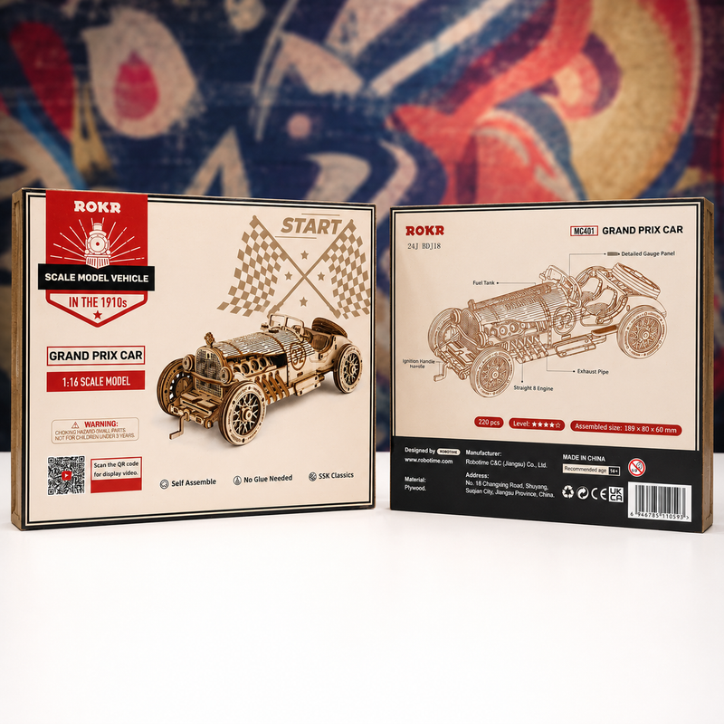 Grand Prix Car 3D Wooden Puzzle Kit