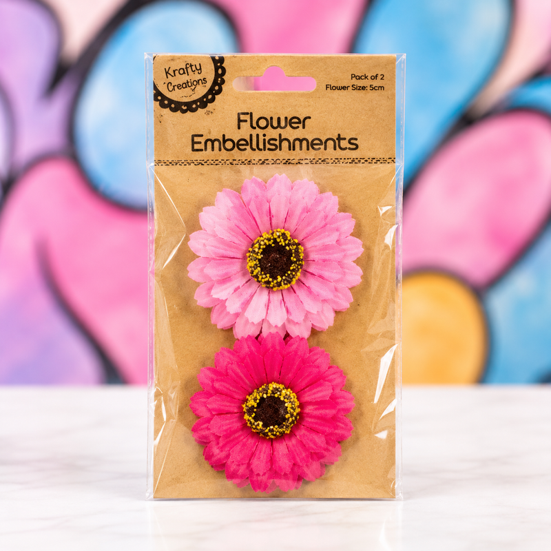 Craft Flower Embellishments – 2 Pack