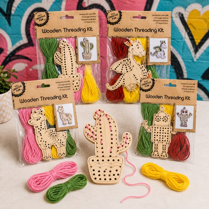 Kids Wooden Threading & Lacing Kit