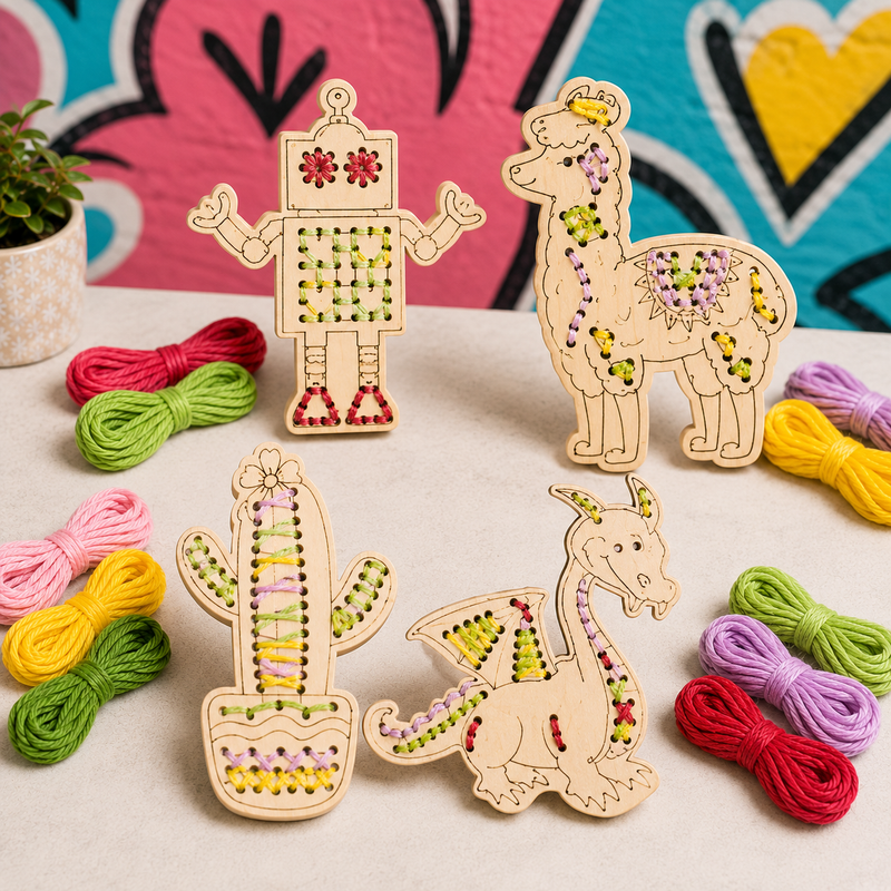 Kids Wooden Threading & Lacing Kit
