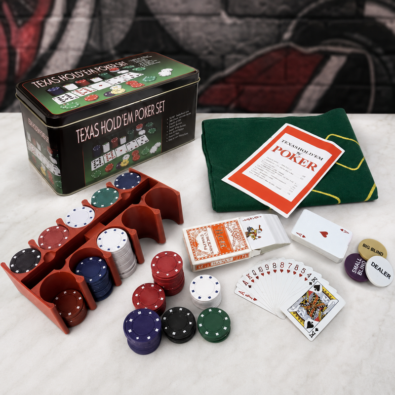 Texas Hold’em Poker Set | 200 Chips & Poker Mat