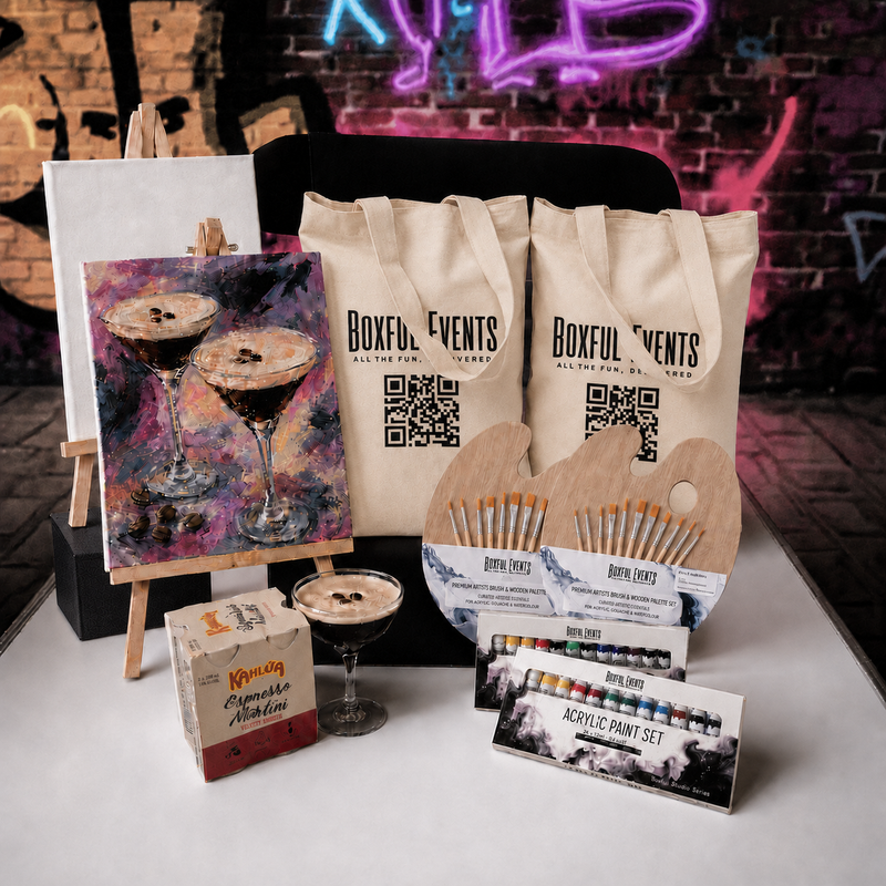 Paint & Sip At Home with Espresso Martinis | For 2 People | Free Shipping