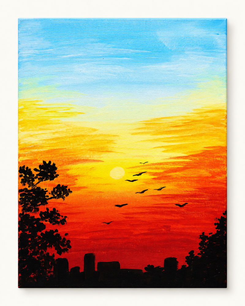 Paint & Sip at Home With Wine | For 2 People | Free Shipping