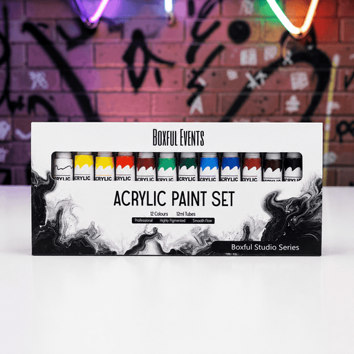 Acrylic Paint Set | 12 Colours - Boxful Events