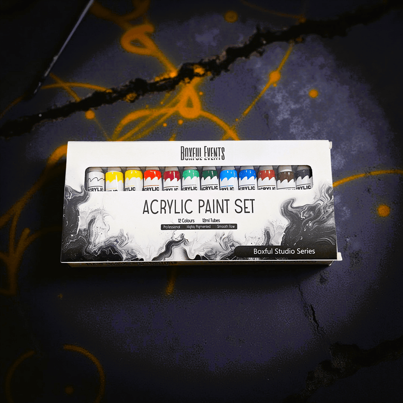 Acrylic Paint Set | 12 Vibrant Colours × 12 ml | Boxful Events Australia - Boxful Events