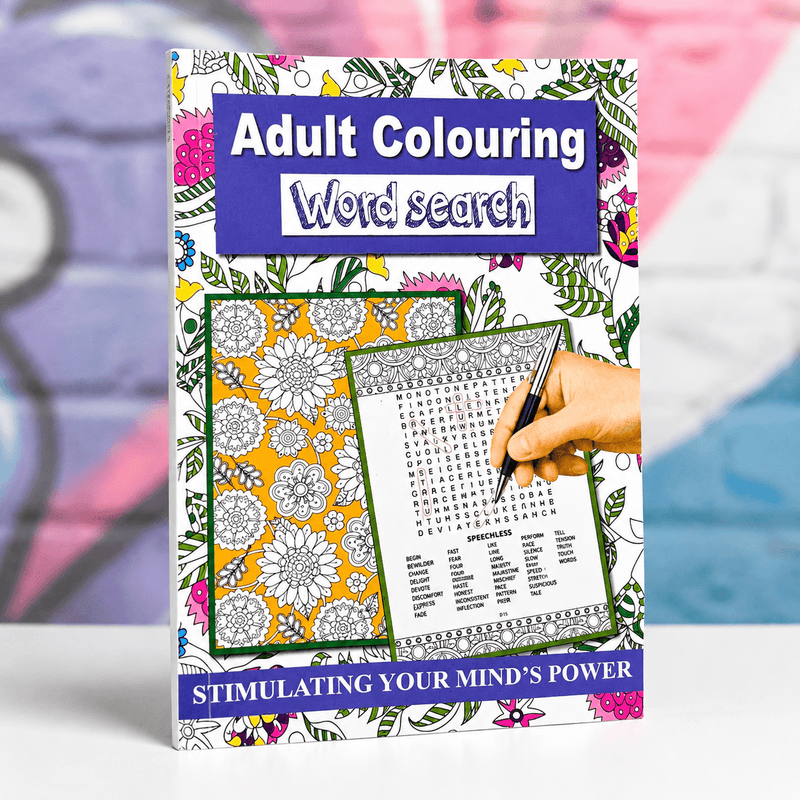 Adult Colouring & Word Search Book | A5 - Boxful Events