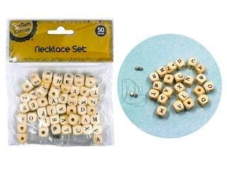 Alphabet Necklace Making Kit | Wooden Alphabet Beads - Boxful Events