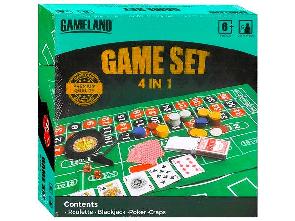 Ultimate Casino Game Set: Roulette, Blackjack, Poker, Craps