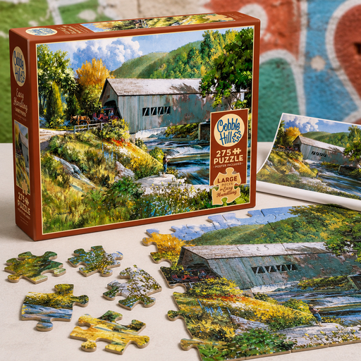 Cobble Hill Covered Bridge 275-Piece Puzzle – Large Pieces - Boxful Events
