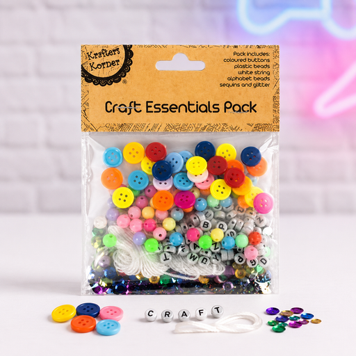 Craft Essentials Kit | Buttons, Beads, Sequins & Glitter - Boxful Events