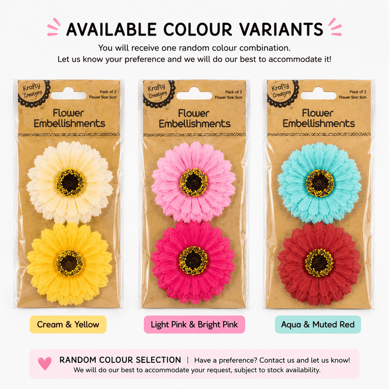 Craft Flower Embellishments – 2 Pack - Boxful Events