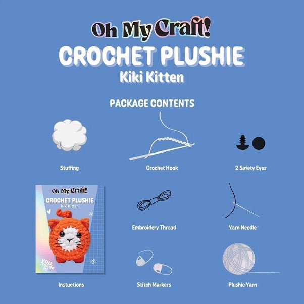 Crochet Plushie Kit – Kiki Kitten DIY Craft | Beginner - Friendly Crochet Gift & Relaxing Screen - Free Activity Australia - Boxful Events