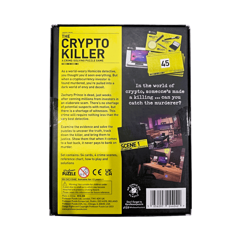 Crypto Killer – Crime - Solving Puzzle Game | Investigate the Murder | Ages 12+ | 1+ Players - Boxful Events