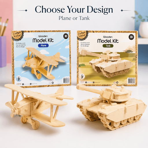 DIY 3D Wooden Model Kit | Plane or Tank - Boxful Events