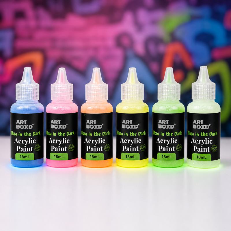 Glow in the Dark Acrylic Paint | 18mL | Individual Colours - Boxful Events