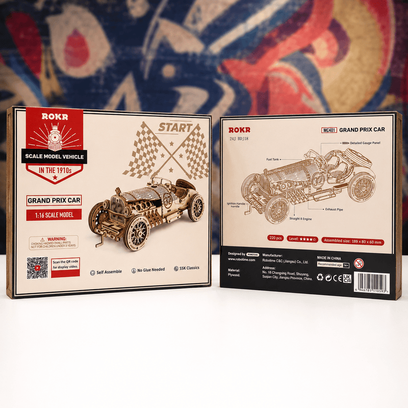Grand Prix Car 3D Wooden Puzzle Kit - Boxful Events