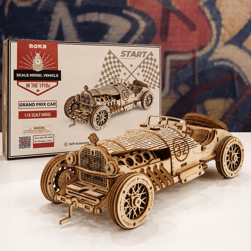 Grand Prix Car 3D Wooden Puzzle Kit - Boxful Events