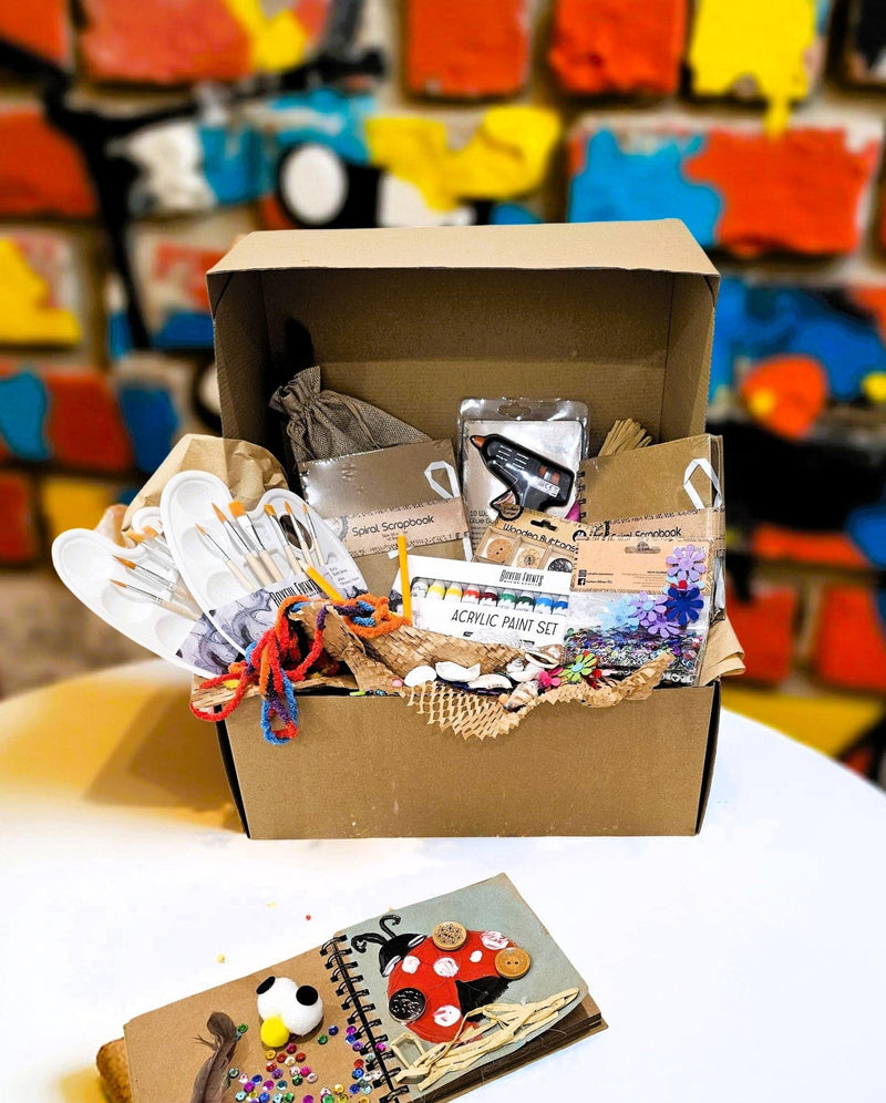 Kids Boredom Buster Craft & Painting Kit for 2 Kids – 13 Creative Projects (Ages 5–11) - Boxful Events