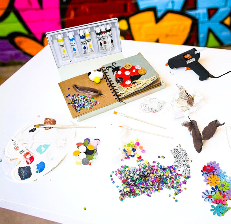 Kids Boredom Buster Craft & Painting Kit for 2 Kids – 13 Creative Projects (Ages 5–11) - Boxful Events