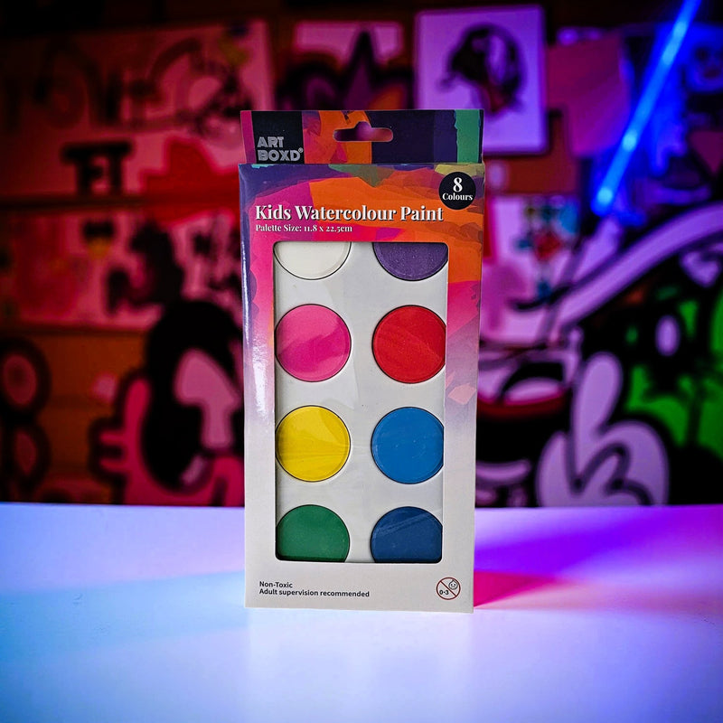 🌈🎨 Kids Watercolour Paint Palette | 8 Bright Colours - Boxful Events