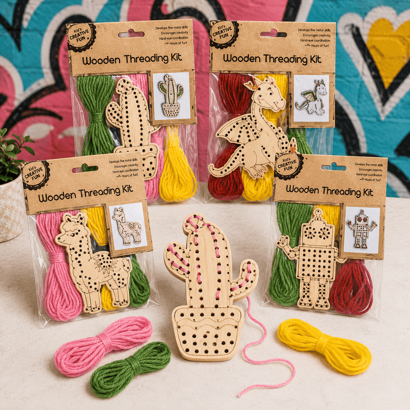 Kids Wooden Threading & Lacing Kit - Boxful Events
