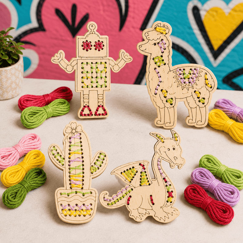 Kids Wooden Threading & Lacing Kit - Boxful Events