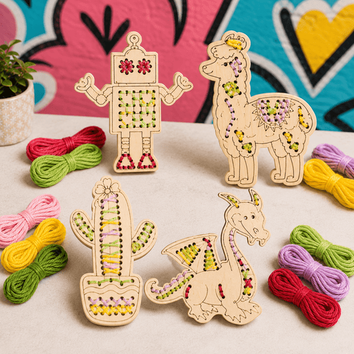Kids Wooden Threading & Lacing Kit - Boxful Events