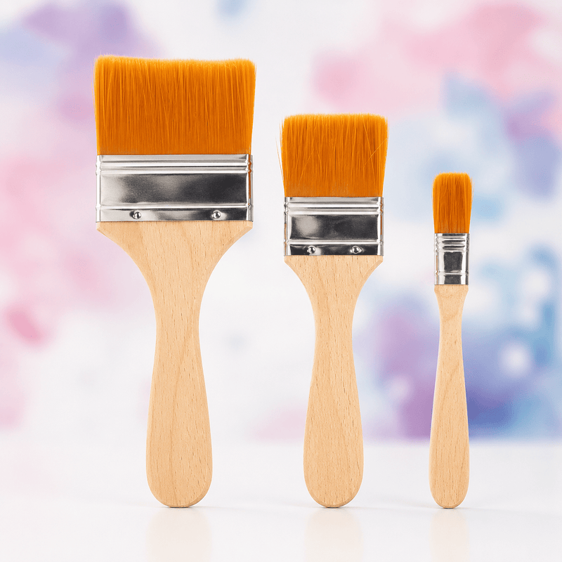 Large Flat Paint Brush Set | 3 Easy-Grip Brushes - Boxful Events