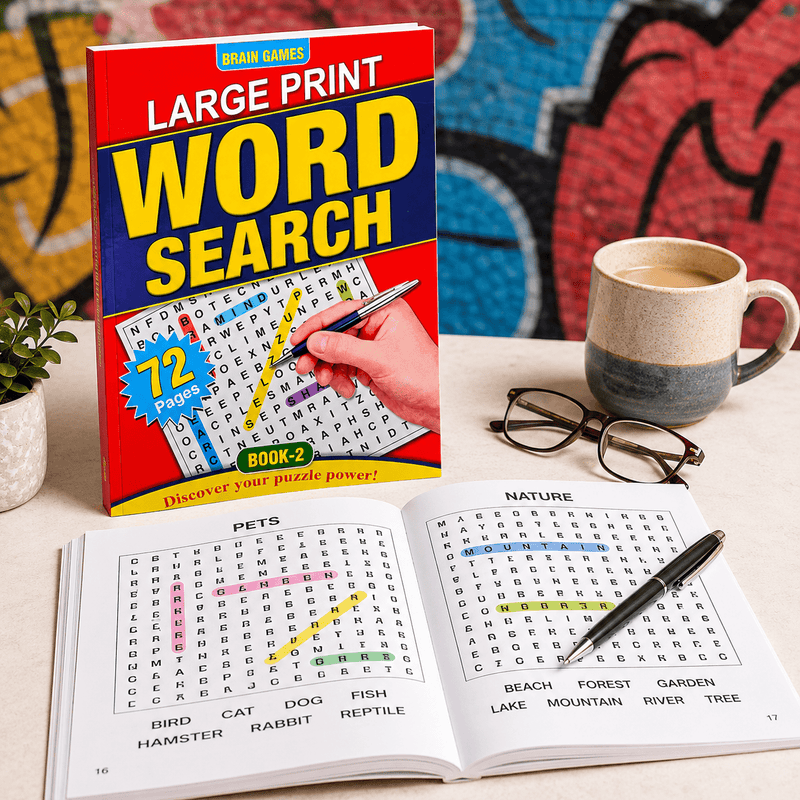 Large Print Word Search Book for Adults & Seniors | A4 - Boxful Events