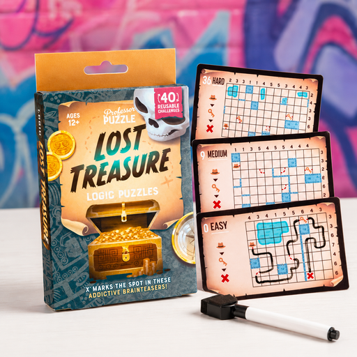 Lost Treasure Logic Puzzle Cards | 40 Reusable Brainteasers - Boxful Events