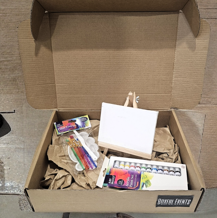Mini Painting Kit: Canvas, Acrylic Paint Set, and Art Paint Tool Set