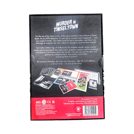 Murder in Tinseltown – Hollywood Murder Mystery Game (Ages 12+, 2–4 Players) - Boxful Events