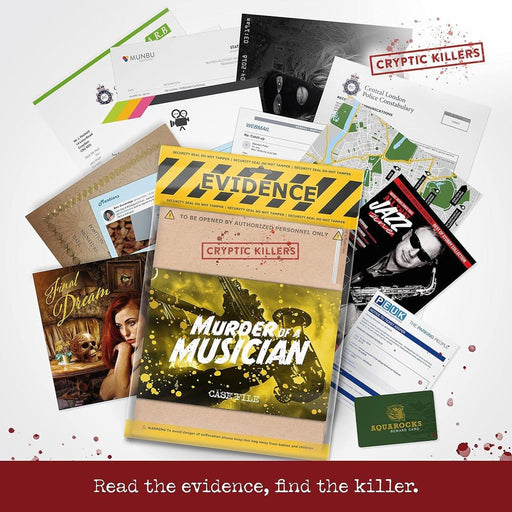 Murder of a Musician – Detective Case File Murder Mystery Game | Hard Difficulty | Approx. 3.5 Hours | 1–6 Players - Boxful Events