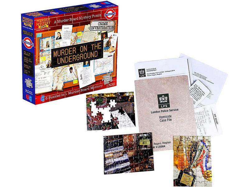 Murder on the Underground – 6 - in - 1 Murder Mystery Puzzle Board | Crime Investigation Game (Ages 15+) - Boxful Events