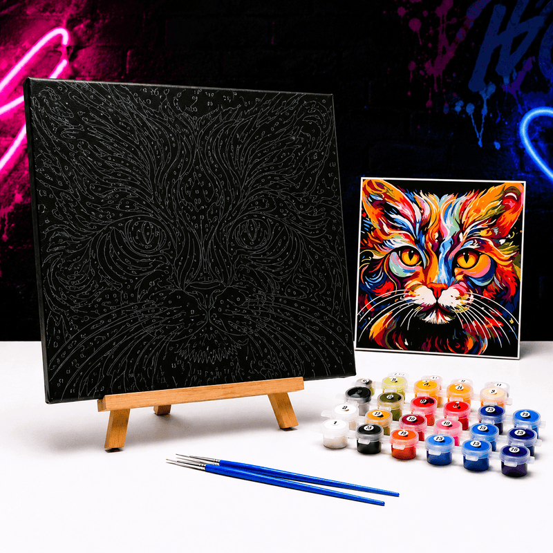 Paint By Numbers Kit | Black Canvas - Boxful Events