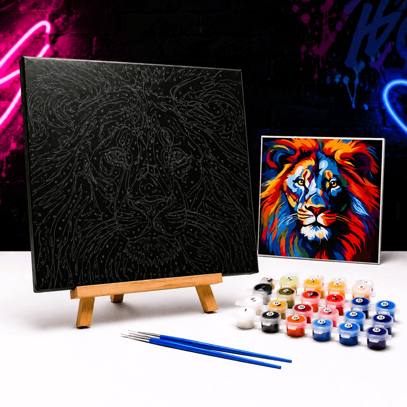 Paint By Numbers Kit | Black Canvas - Boxful Events