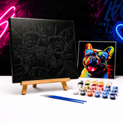 Paint By Numbers Kit | Black Canvas - Boxful Events