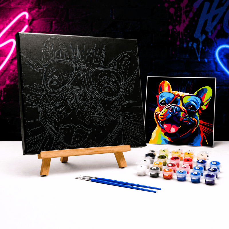 Paint By Numbers Kit | Black Canvas - Boxful Events