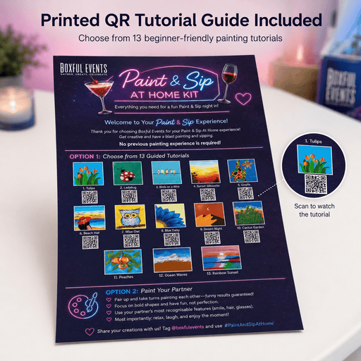 Paint & Sip at Home With Wine | For 2 People | Free Shipping - Boxful Events