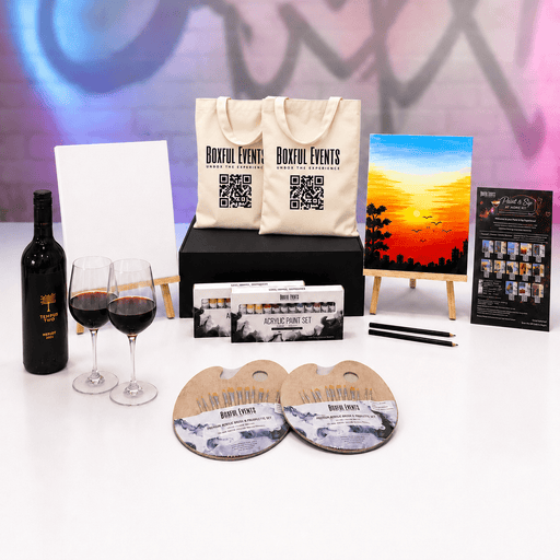 Paint & Sip at Home With Wine | For 2 People | Free Shipping - Boxful Events